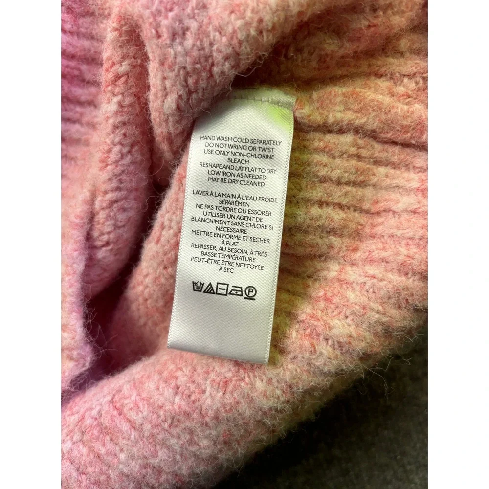 BDG Cardigan Sweater Womens XS Pink Marled Wool Fuzzy Knit Button Front - Picture 6 of 8